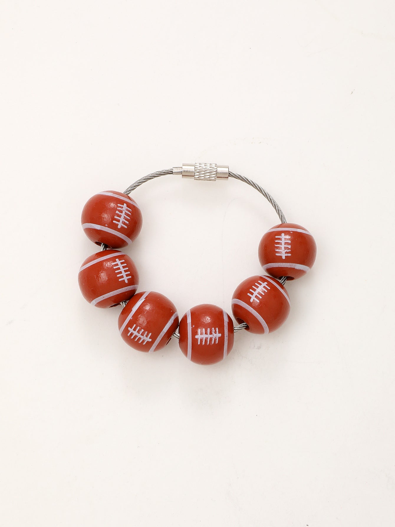 Wholesale American Independence Day Ball Series Wooden Beaded Keychain Decoration